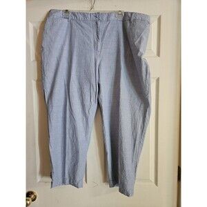 Talbots Woman 22W Light blue perfect cropped pants elastic at back waist